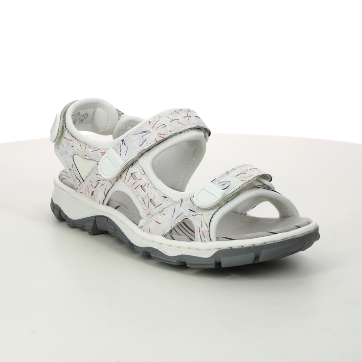 Rieker 68872 90 WHITE Womens Walking Sandals