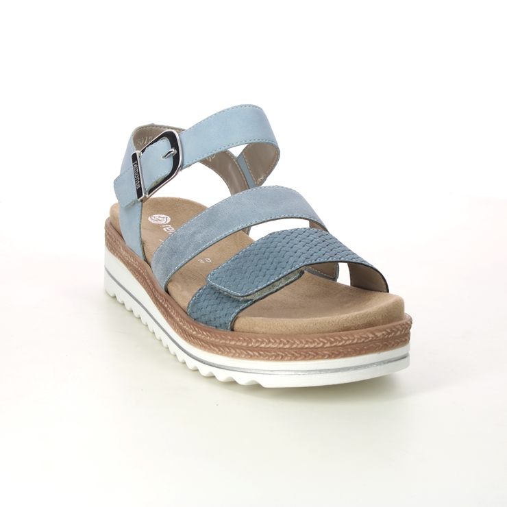 Remonte D0Q55-12 Bily 3 Strap Blue Womens Wedge Sandals