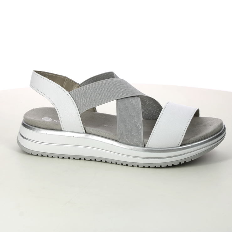 Remonte D1J50-80 Leniella Cross White Silver Womens Comfortable Sandals