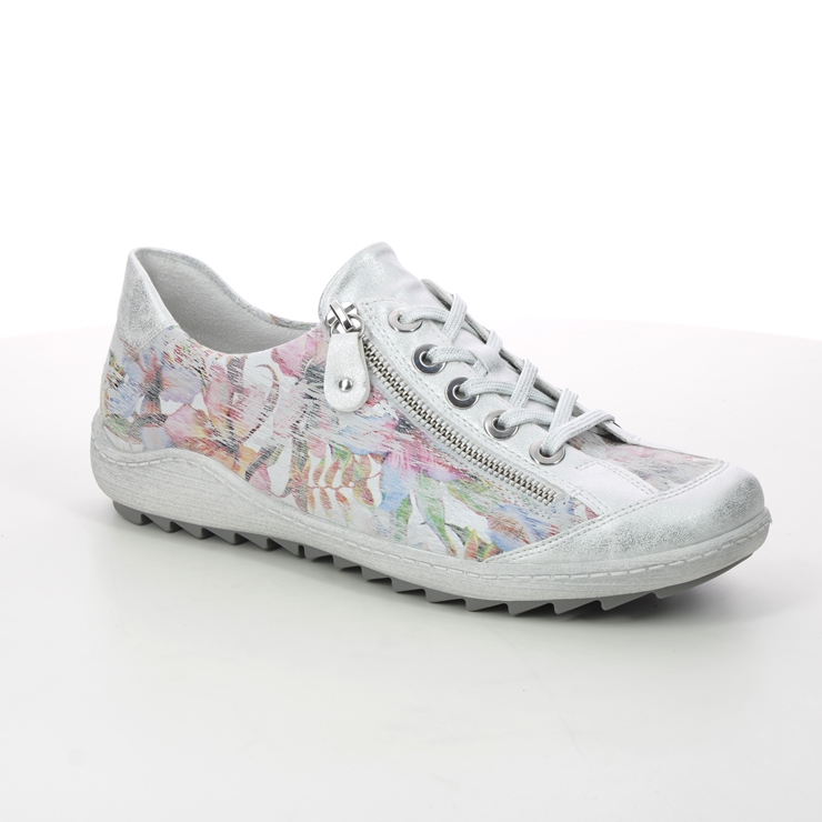 Remonte R1402-96 Zigzip 21 Silver Floral Womens lacing shoes