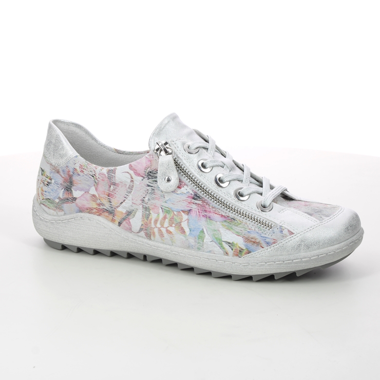 Remonte R1402-96 Zigzip 21 Silver Floral Womens lacing shoes