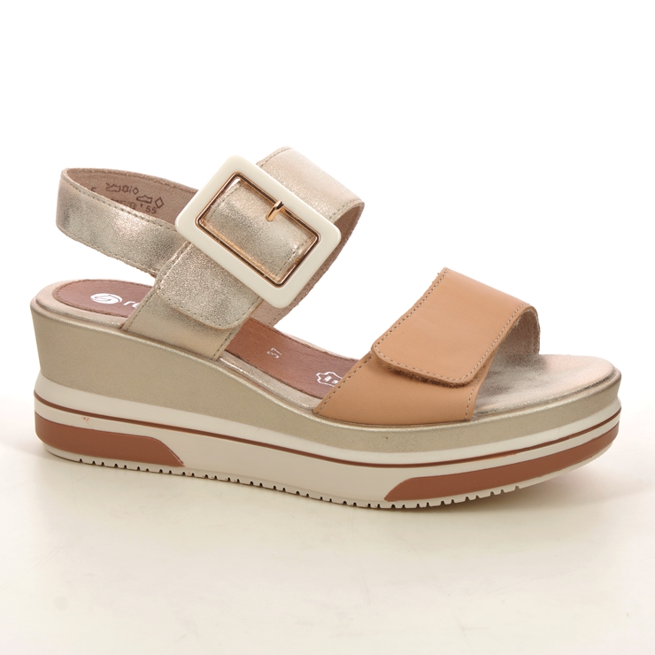 Remonte D1P50-90 Flatform Wedge Beige Womens Wedge Sandals