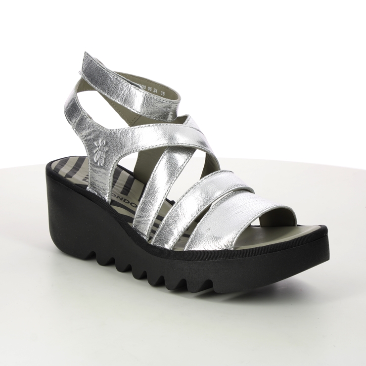 Fly london sales white wedge sandals