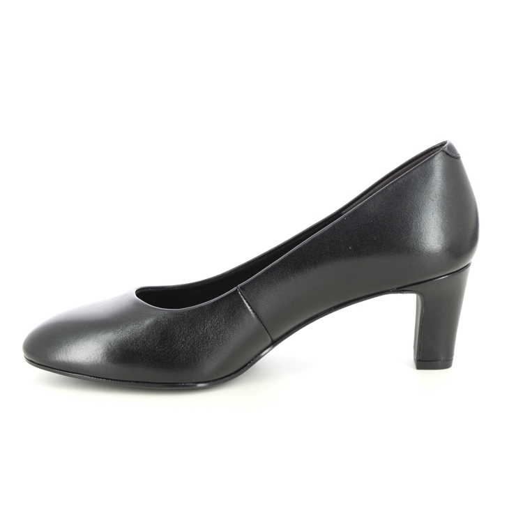 Tamaris Daenerys Black leather Womens Court Shoes 22420-42-001