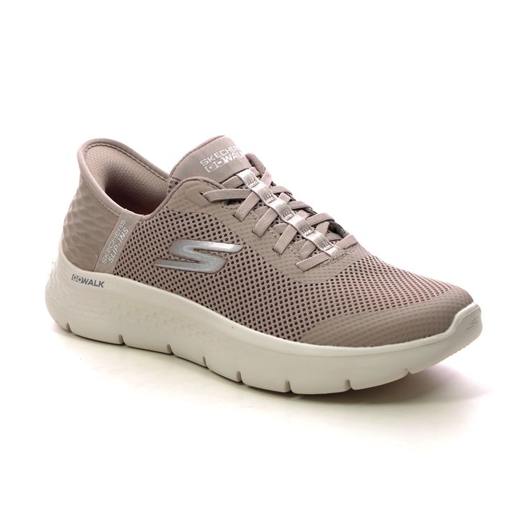 Skechers Slip Ins Go Walk Bungee TPE Taupe Womens trainers 124836