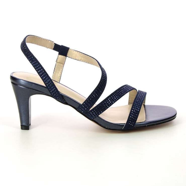 Lotus Bernadette Navy Glitz Womens Heeled Sandals