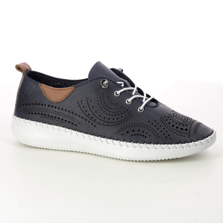 Lotus Tassia Katya Navy leather Womens lacing shoes