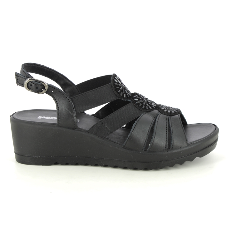 IMAC Calypso Celeste Black Womens Wedge Sandals 7550-01400011