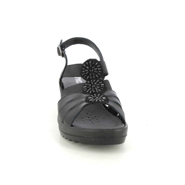 IMAC Calypso Celeste Black Womens Wedge Sandals 7550-01400011