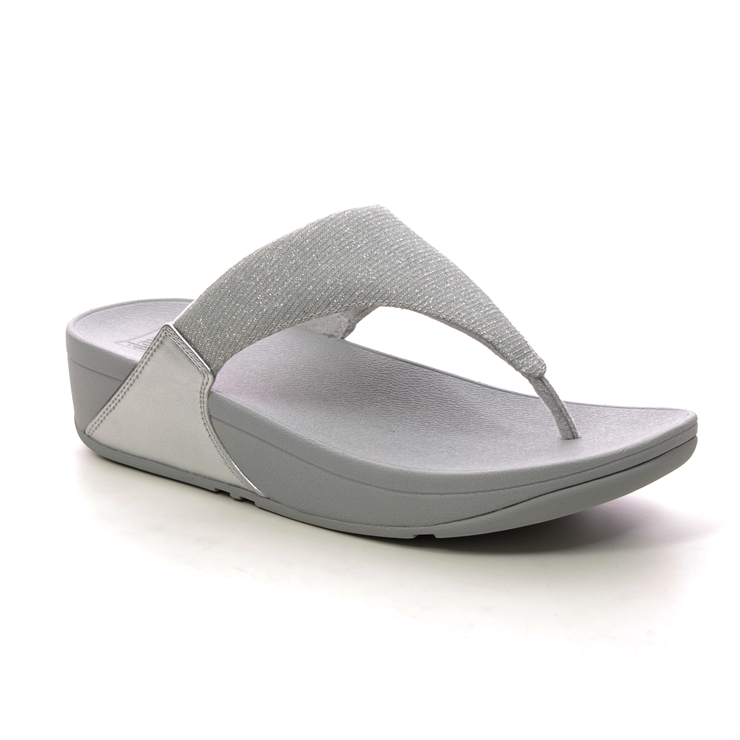 Fitflop Lulu Shimmerlux Silver Glitz Womens Toe Post Sandals 0FZ7-011