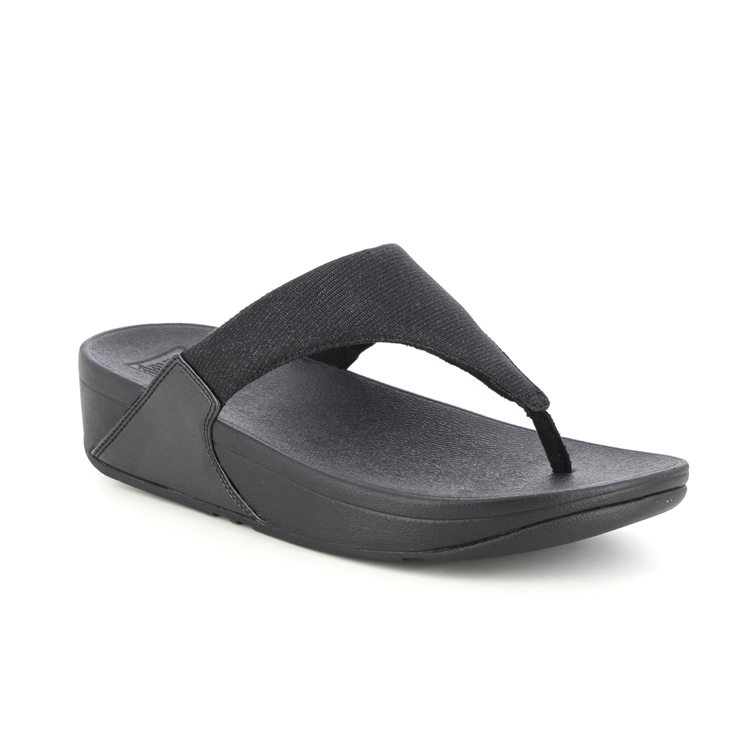 Womens black fashion toe post sandals