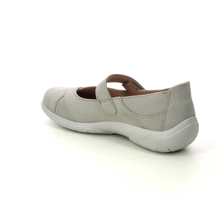 Hotter Hope Wide Light Grey Nubuck Womens Mary Jane Shoes 10812-01