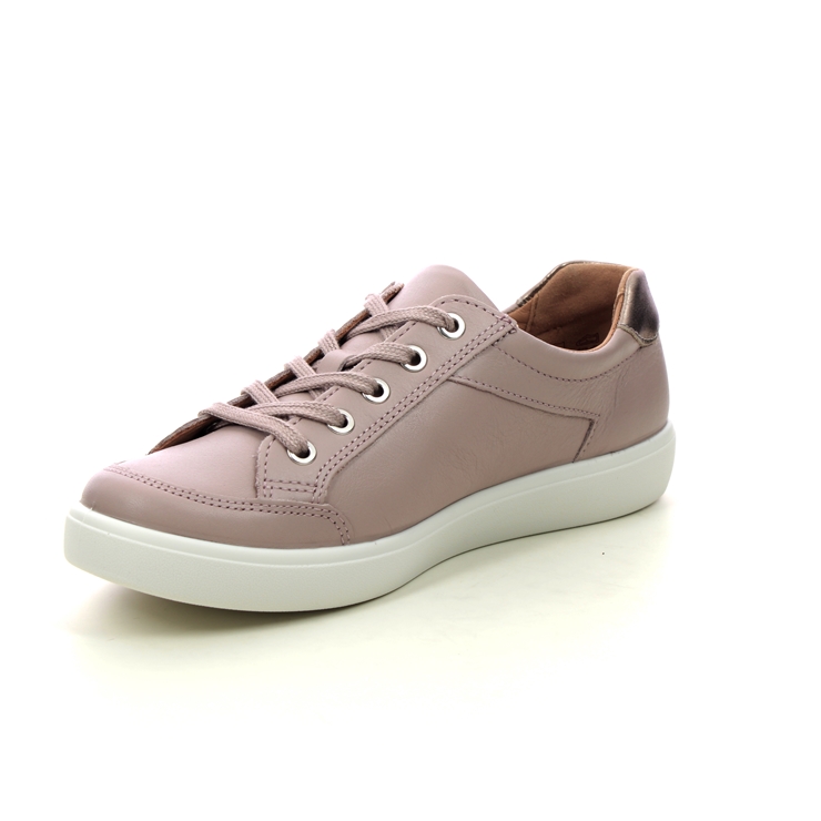 Hotter Chase 2 Wide Pink Leather Womens Trainers 27115 60 9599