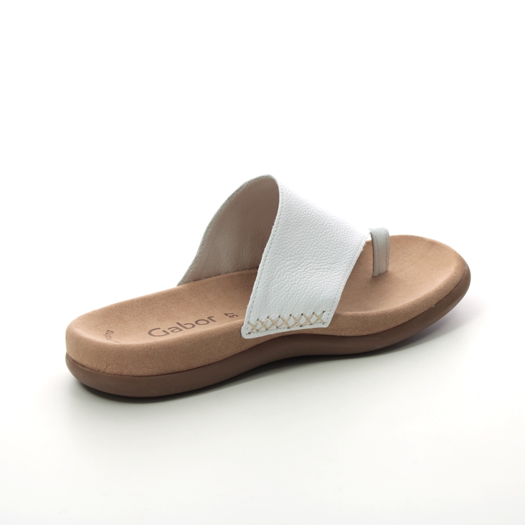 Gabor Lanzarote White Womens Toe Post Sandals 03.700.21