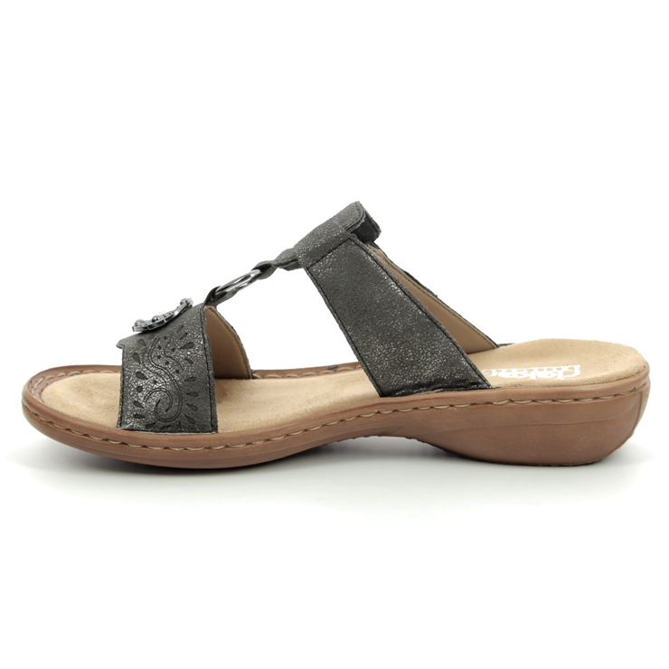 Rieker 608K1-45 Pewter Comfortable Sandals