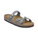 Birkenstock Slide Sandals - Grey leather - 1029098/ FRANCA BRAIDED