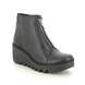 Fly London Wedge Boots - Black leather - P501537 BAAZ BLU ZIP