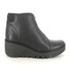 Fly London Wedge Boots - Black leather - P501537 BAAZ BLU ZIP