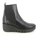 Fly London Wedge Boots - Black leather - P501233 BAGU   BLU