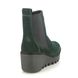 Fly London Wedge Boots - Green Suede - P501233 BAGU   BLU