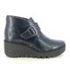 Fly London Wedge Boots - Navy patent - P501397 BIRT   BLU