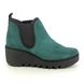 Fly London Wedge Boots - Petrol Suede - P501349 BYNE   BLU