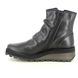 Fly London Ankle Boots - Black leather - P211146 HOLE HIJI MON