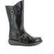 Fly London Mid Calf Boots - Black leather - P142913 MES 2