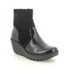 Fly London Wedge Boots - Black patent suede - P501506 YUXI YELLOW