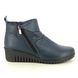 Lotus Wedge Boots - Navy leather - ULB299/71 CORDELIA CERASO