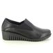 Lotus Wedge Shoes - Black leather - ULS527/31 DELMAR CERASO