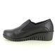 Lotus Wedge Shoes - Black leather - ULS527/31 DELMAR CERASO