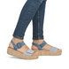 Remonte Wedge Sandals - Blue nubuck - D1N54-12 FLATFORM STITCH