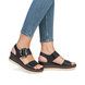 Remonte Wedge Sandals - Black leather - D2L53-00 BOUBUCK