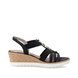 Remonte Wedge Sandals - Black White - R6264-00 HYFAWN