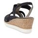 Remonte Wedge Sandals - Black White - R6264-00 HYFAWN