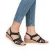 Remonte Wedge Sandals - Black White - R6264-00 HYFAWN