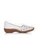 Rieker Comfort Slip On Shoes - WHITE LEATHER - 41356-80 DORIC OPEN