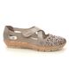 Rieker Mary Jane Shoes - Taupe nubuck - 44856-64 CINDICROSS