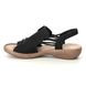 Rieker Comfortable Sandals - Black - 60872-00 REGIKORSLI