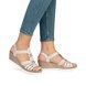 Rieker Wedge Sandals - Light Gold - 619B2-60 HYFAWNTI