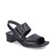 Rieker Comfortable Sandals - Black leather - 62663-01 LOKOOKY