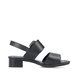 Rieker Comfortable Sandals - Black leather - 62663-01 LOKOOKY