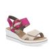 Rieker Wedge Sandals - Beige Fuchsia - 67476-31 MONTUR