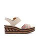 Rieker Wedge Sandals - Beige Floral - 68176-91 HITUR