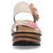 Rieker Wedge Sandals - Beige Floral - 68176-91 HITUR