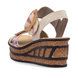 Rieker Wedge Sandals - Beige Floral - 68176-91 HITUR