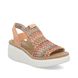 Rieker Wedge Sandals - Peach Multi - 69172-92 HIMARI