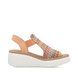 Rieker Wedge Sandals - Peach Multi - 69172-92 HIMARI