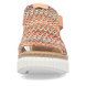 Rieker Wedge Sandals - Peach Multi - 69172-92 HIMARI